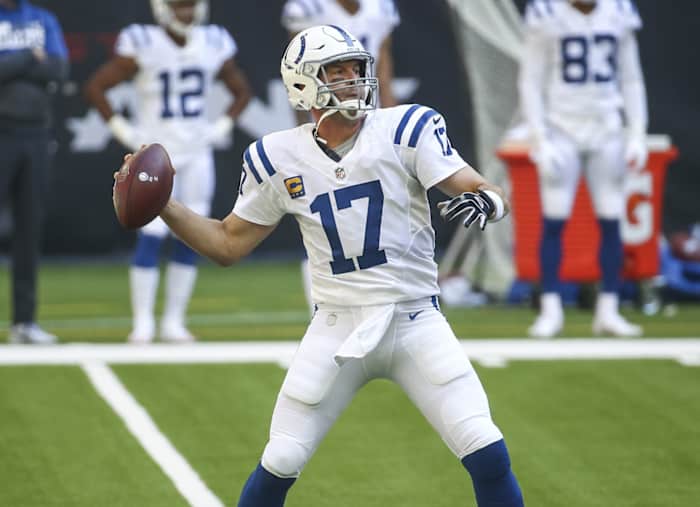 Indianapolis Colts quarterback Philip Rivers passes during a Week 13 road win over the Houston Texans at NRG Stadium.